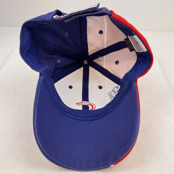 Chicago Cubs Split Color Baseball Cap Adjustable Strap Cotton MLB Hat OSFA - Picture 7 of 11